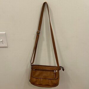Fossil brown adjustable crossbody purse